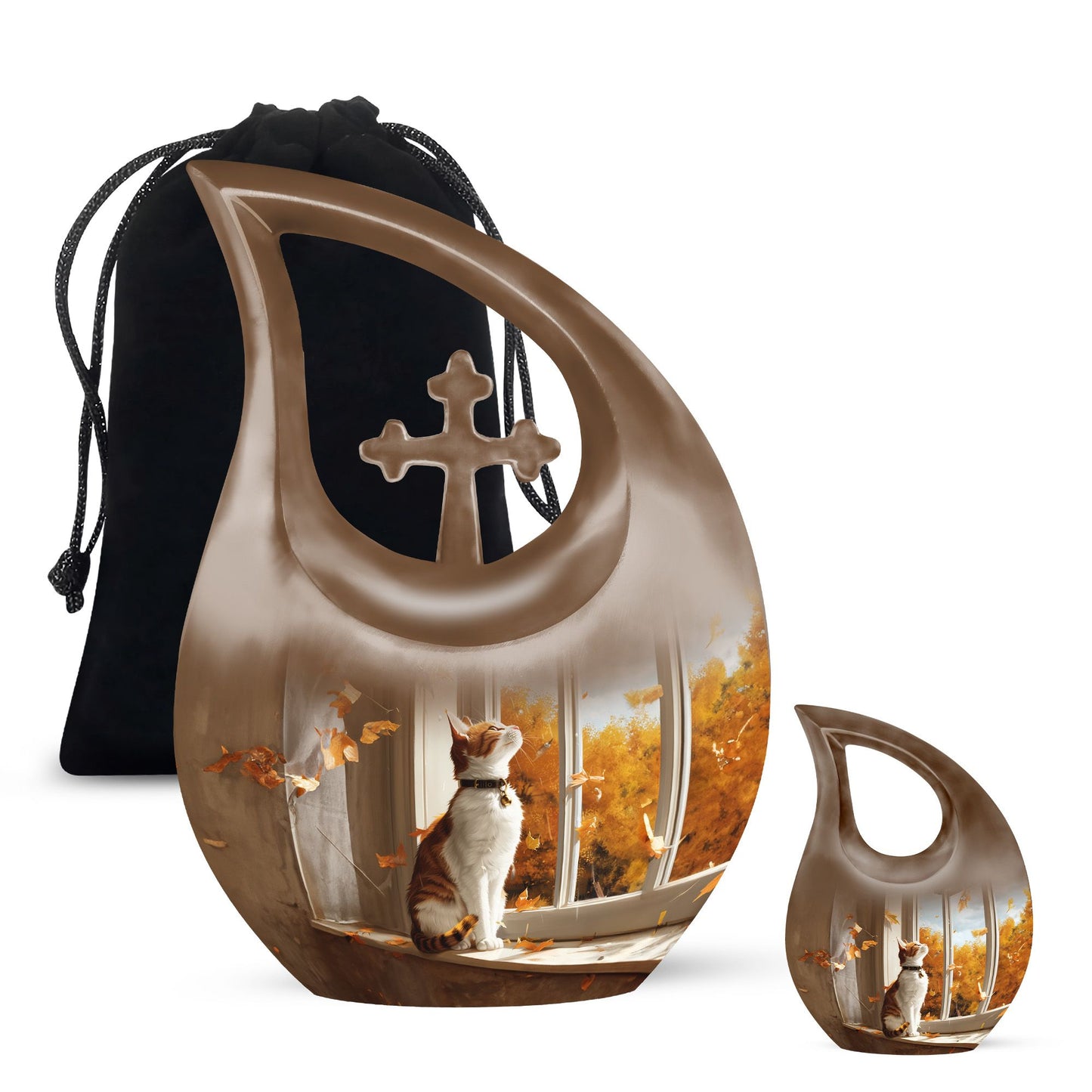 Orange Cat Memorial Urn