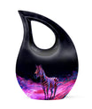 Zebra themed 10 inch cross drop memorial urn
