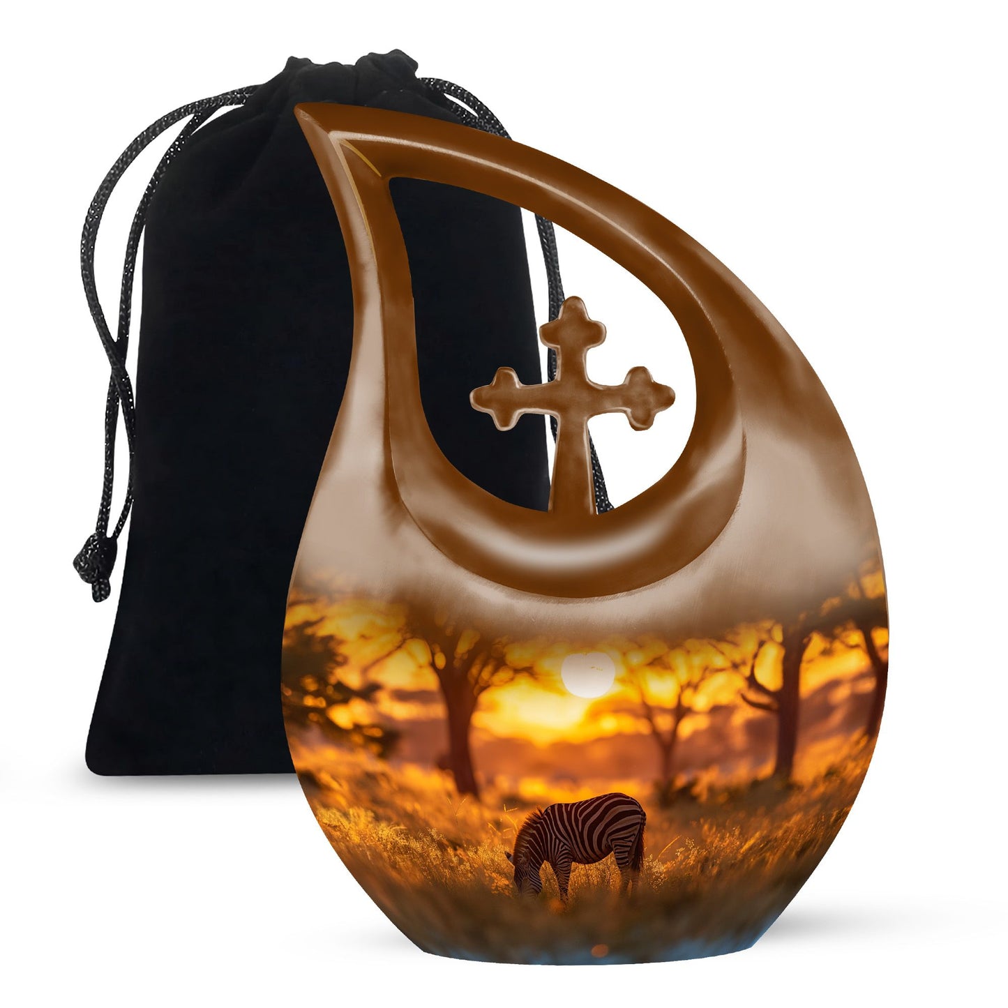 Zebra-themed Memorial Urn