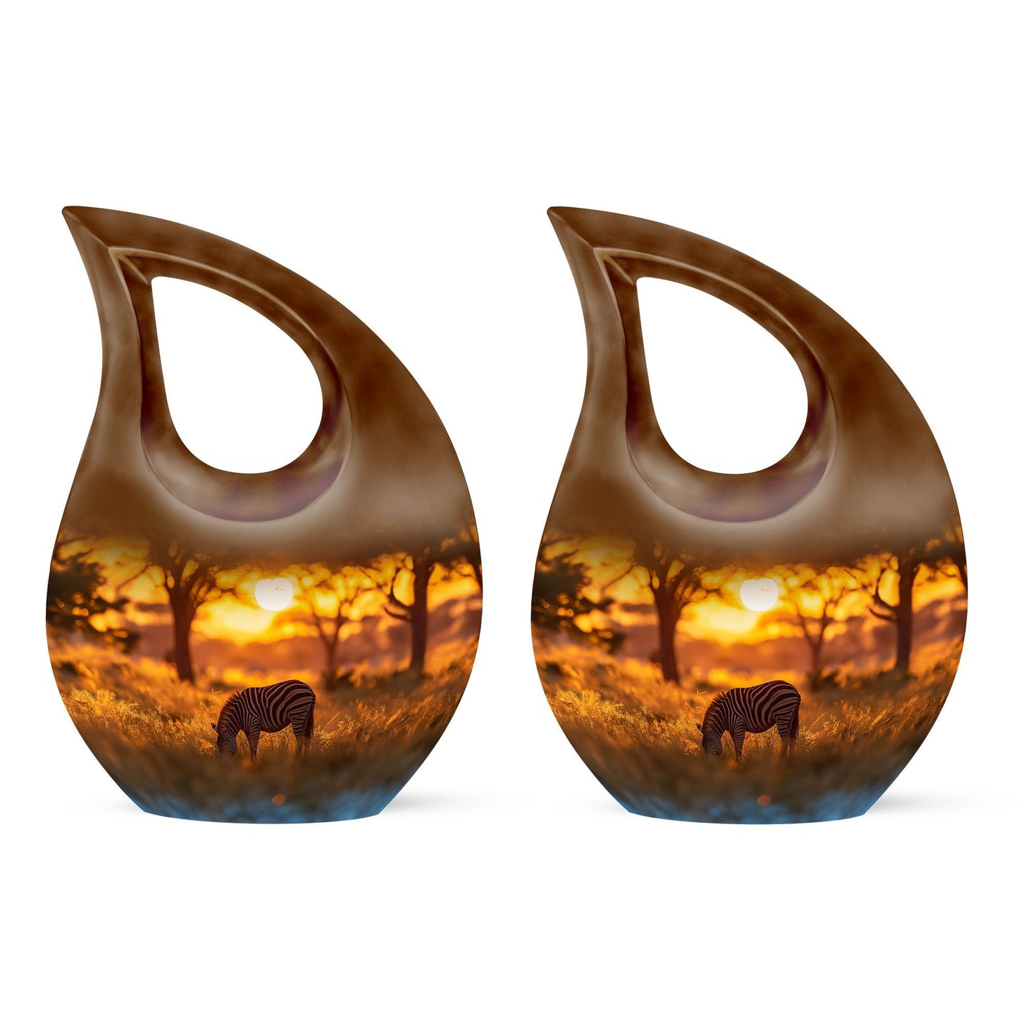 Zebra-themed Memorial Urn