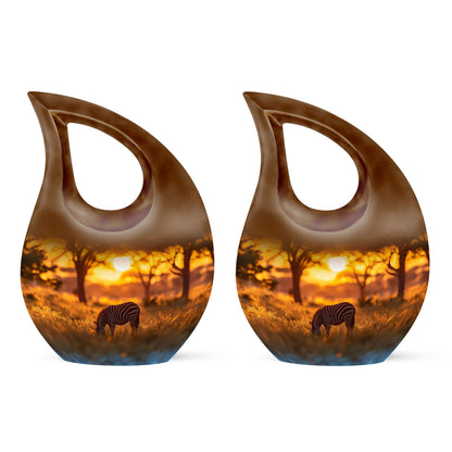 Zebra-themed Memorial Urn