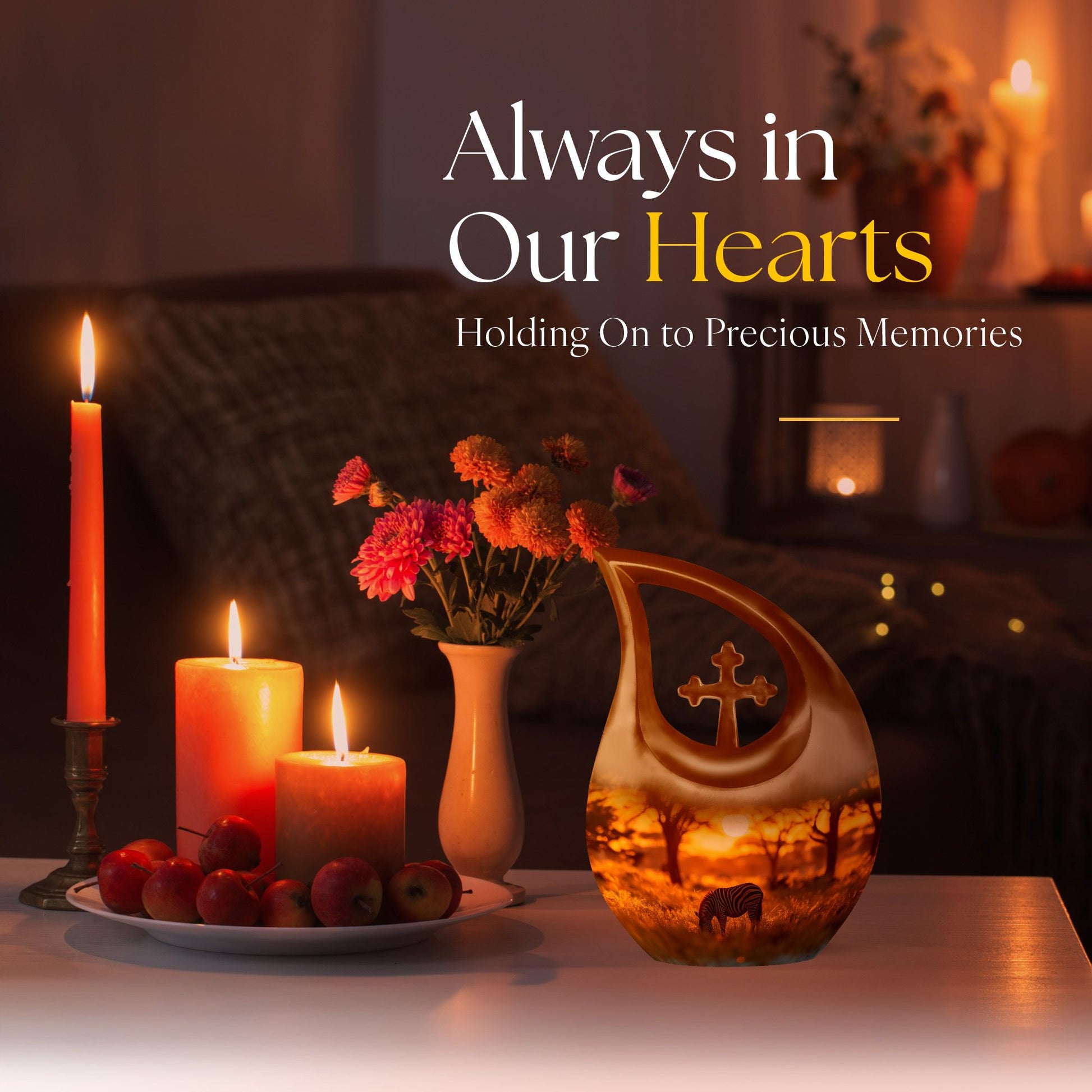 Zebra-themed Memorial Urn