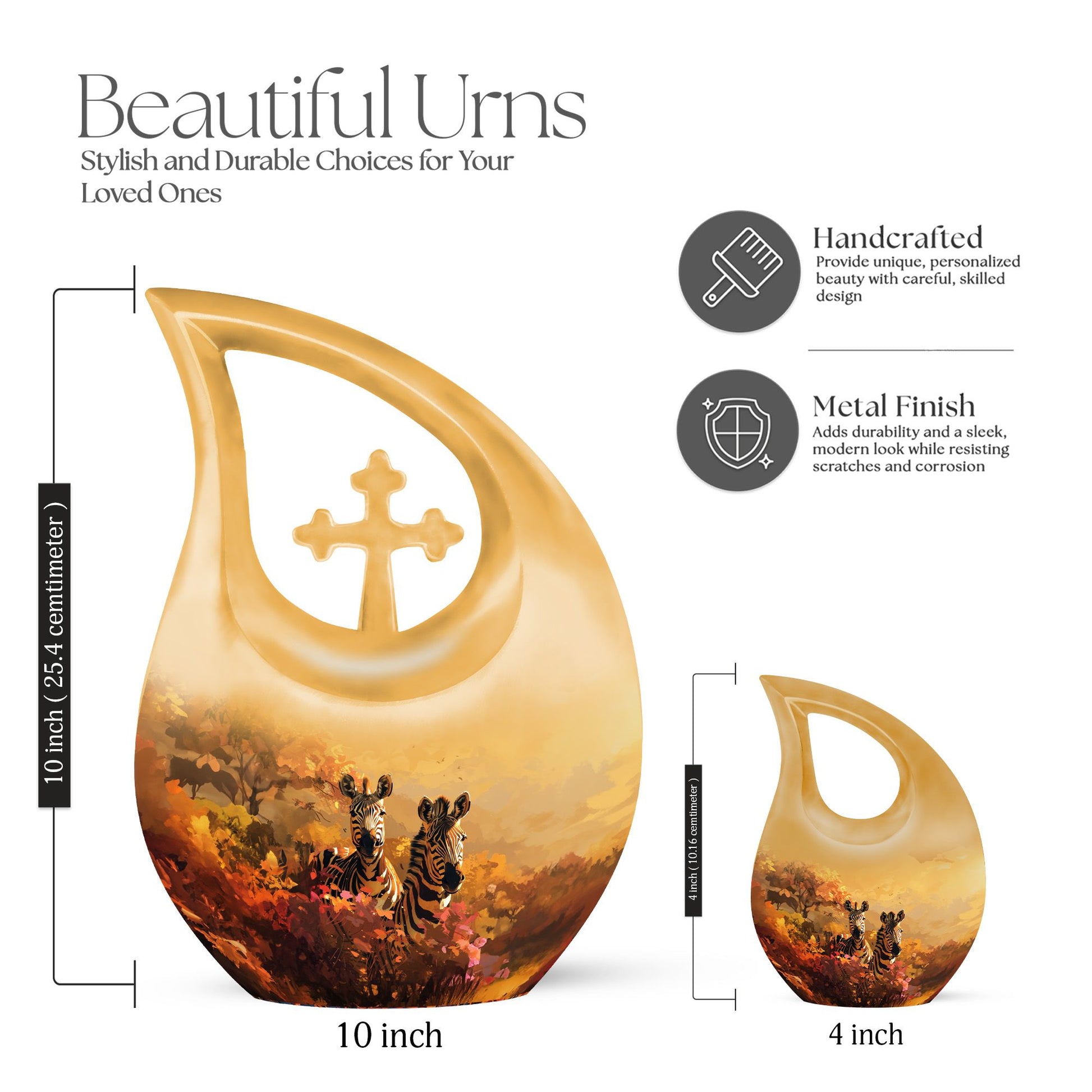 Cross Drop Zebra Urn