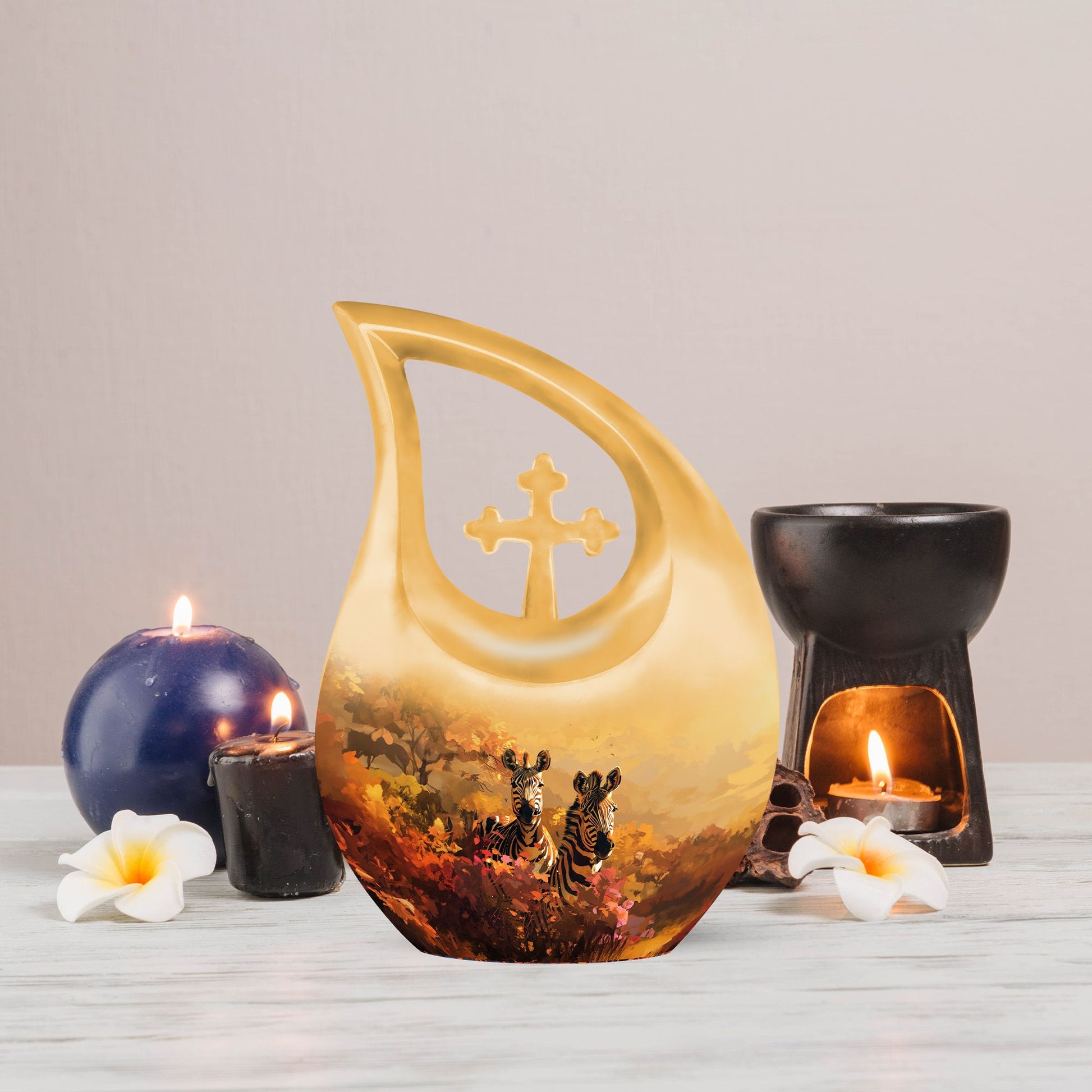 Cross Drop Zebra Urn