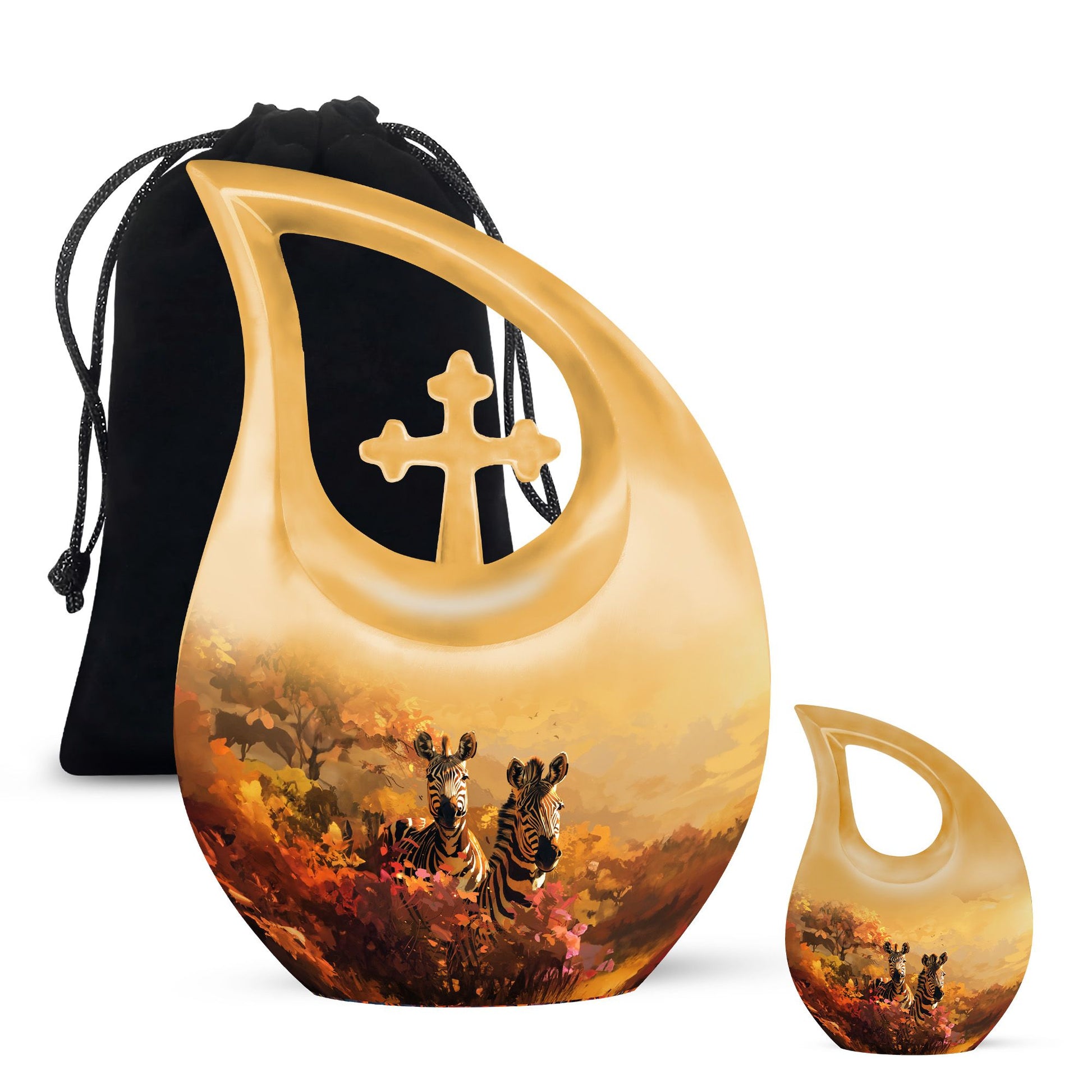 Cross Drop Zebra Urn