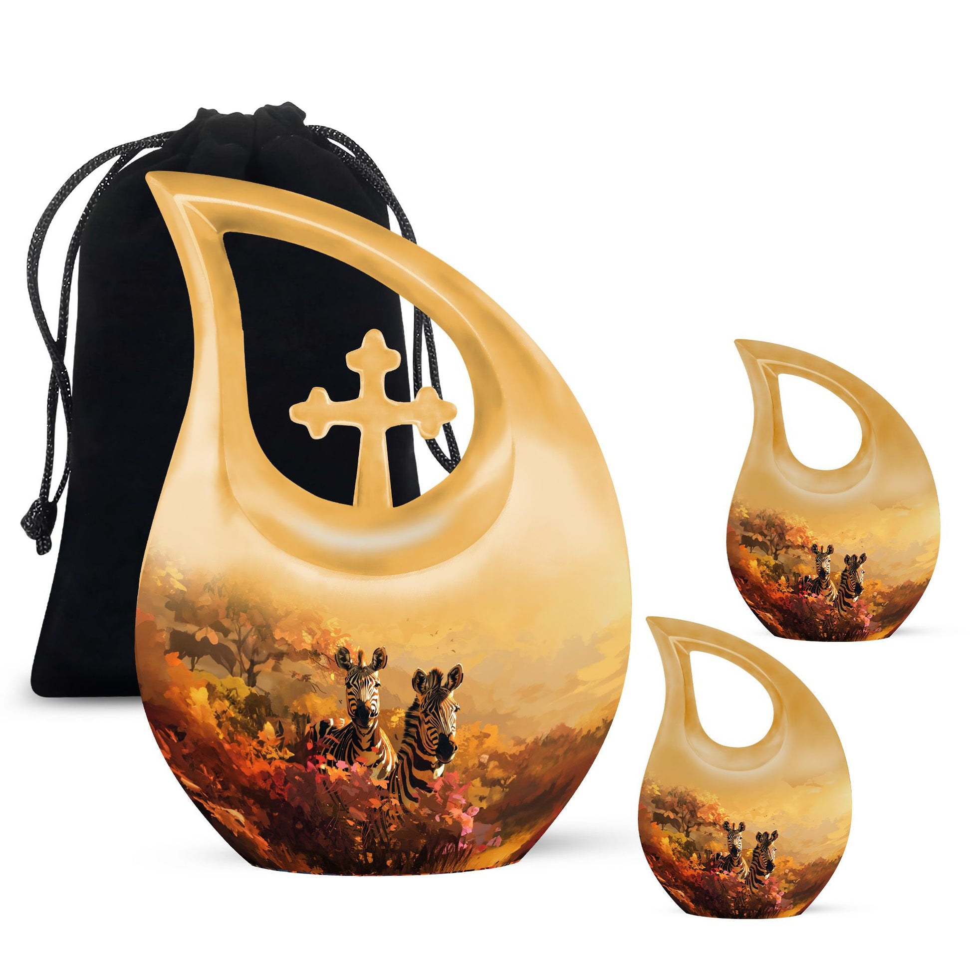 Cross Drop Zebra Urn