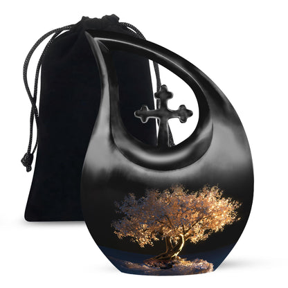 Personalized Tree of Life Cremation Urn for Human Ashes - 10-inch, 200 cu in - Yatskia