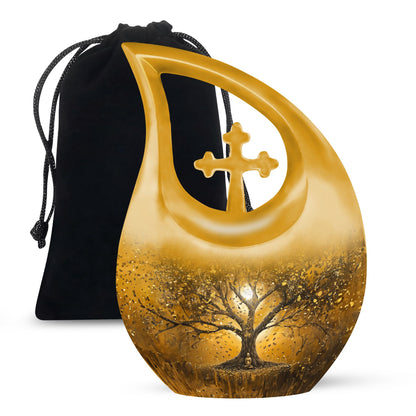 Personalized Tree of Life Keepsake Urn for Human Ashes - 10-inch, 200 cu in - Yatskia