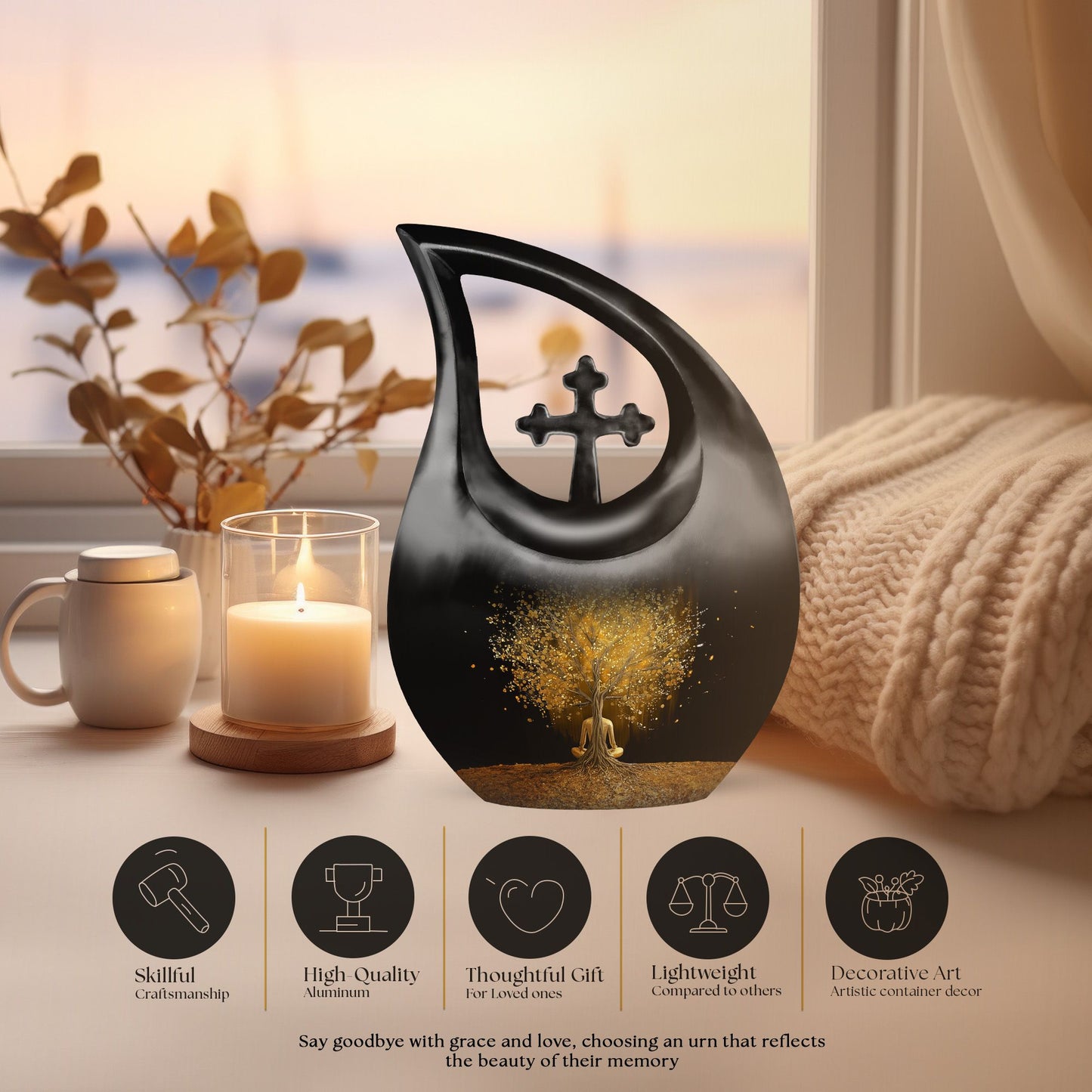 Aluminium Tree Of Life Urn
