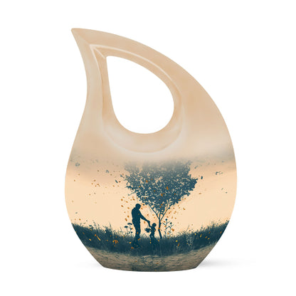 Personalized Father Keepsake Urn for Human Ashes - 10-inch, 200 cu in - Yatskia