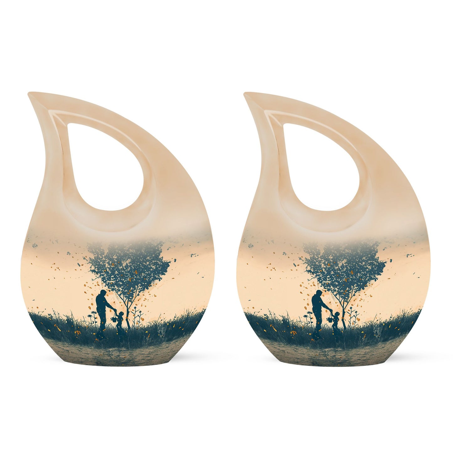 Personalized Father Keepsake Urn for Human Ashes - 10-inch, 200 cu in - Yatskia