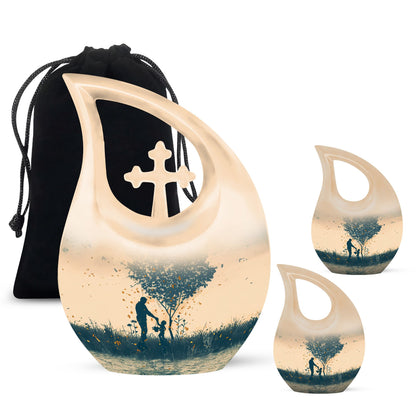 Personalized Father Keepsake Urn for Human Ashes - 10-inch, 200 cu in - Yatskia
