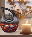 Customizable Cross Drop Ring Urn