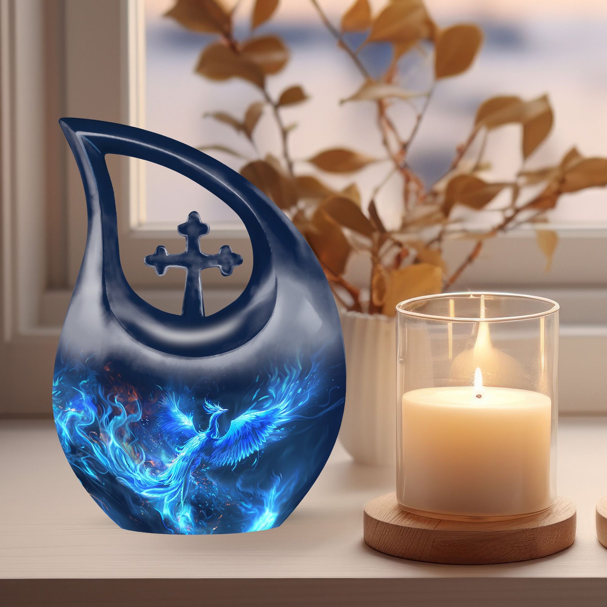 Phoenix Cross Drop Medium Urn