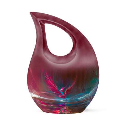 Phoenix themed memorial urn for human ashes