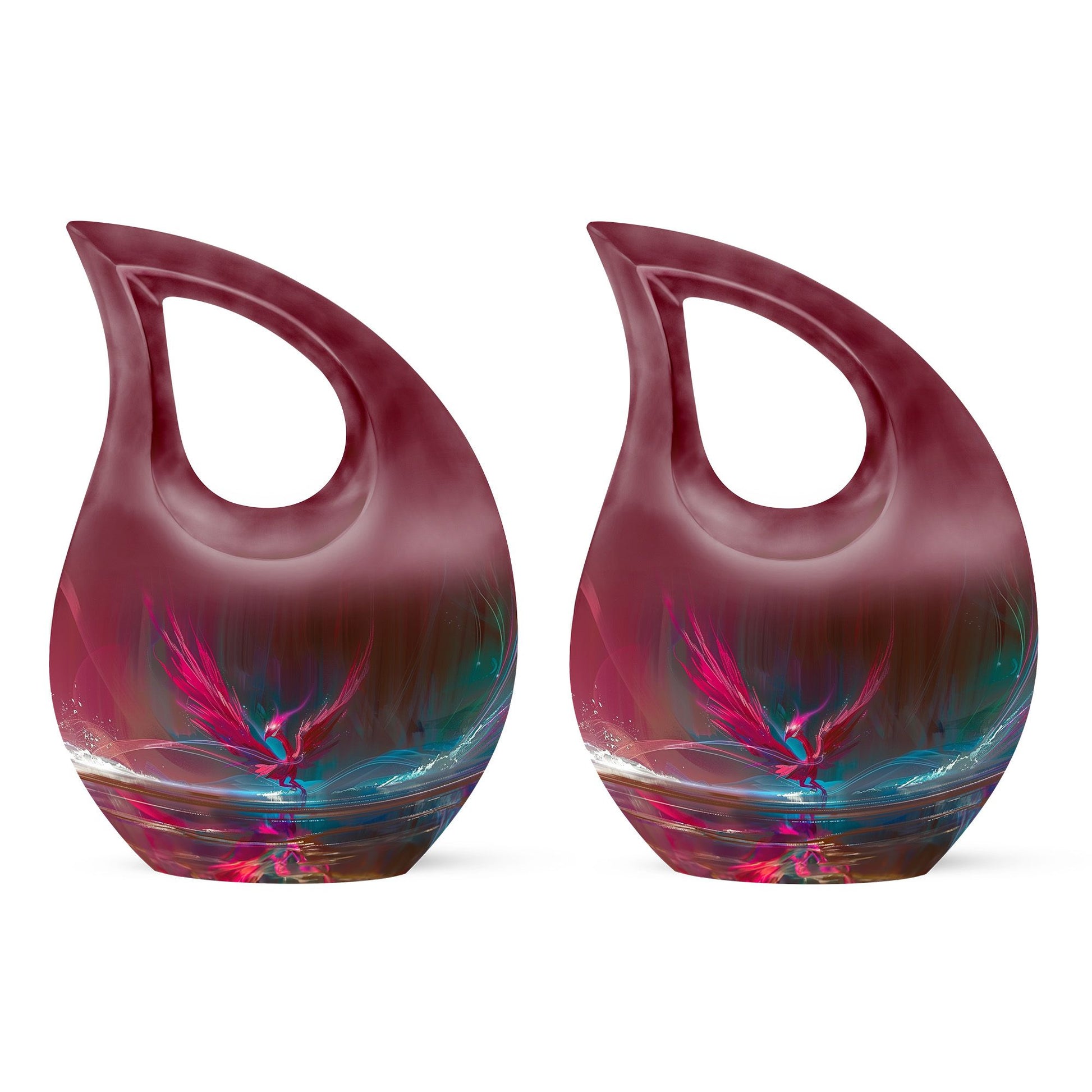 Phoenix themed memorial urn for human ashes