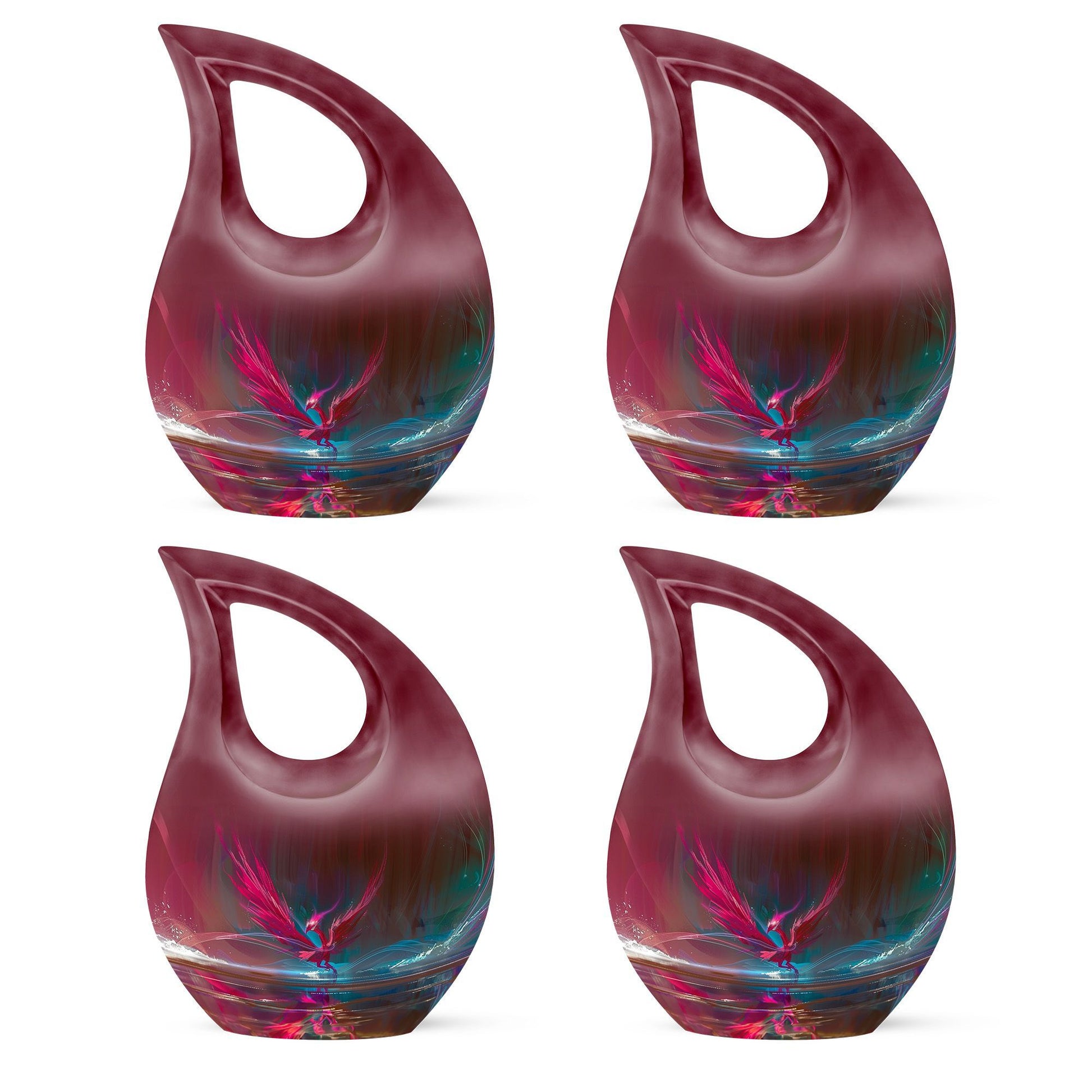 Phoenix themed memorial urn for human ashes