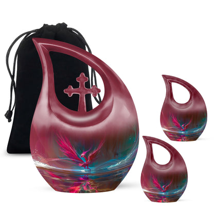 Phoenix themed memorial urn for human ashes