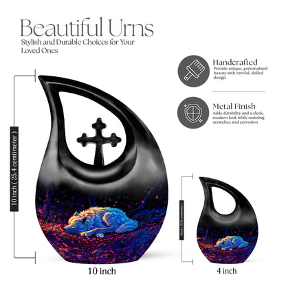 10-inch Cross Drop memorial urn for ashes