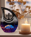 10-inch Cross Drop memorial urn for ashes