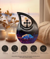 10-inch Cross Drop memorial urn for ashes