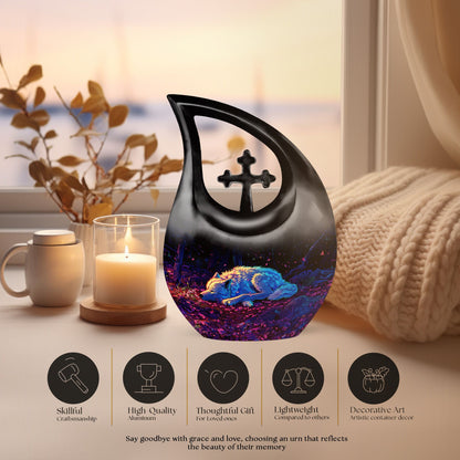 10-inch Cross Drop memorial urn for ashes