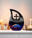 10-inch Cross Drop memorial urn for ashes