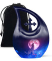 wolf-themed Cross Drop  cremation urn