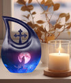 wolf-themed Cross Drop  cremation urn