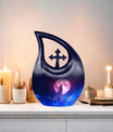 wolf-themed Cross Drop  cremation urn
