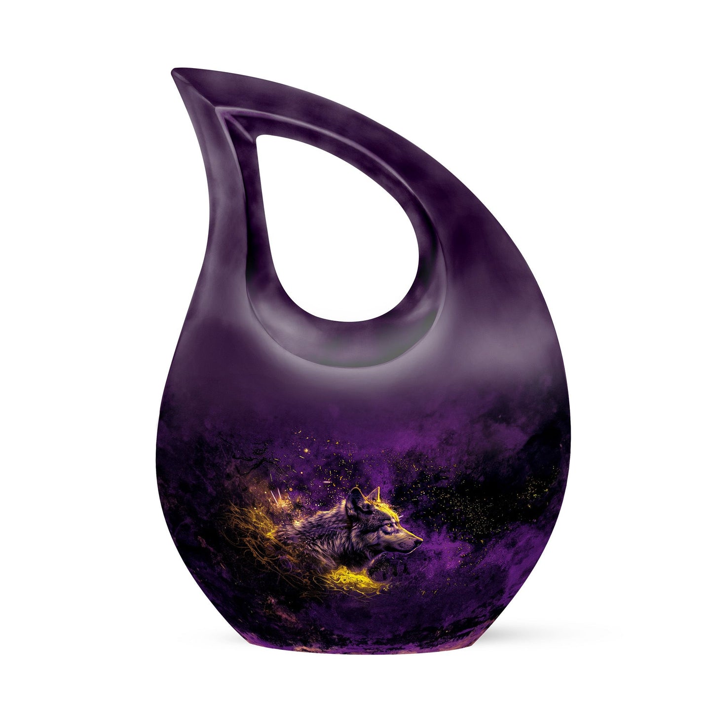 Personalized Wolf Cremation Urn for Mom - 10-inch, 200 cu in - Yatskia