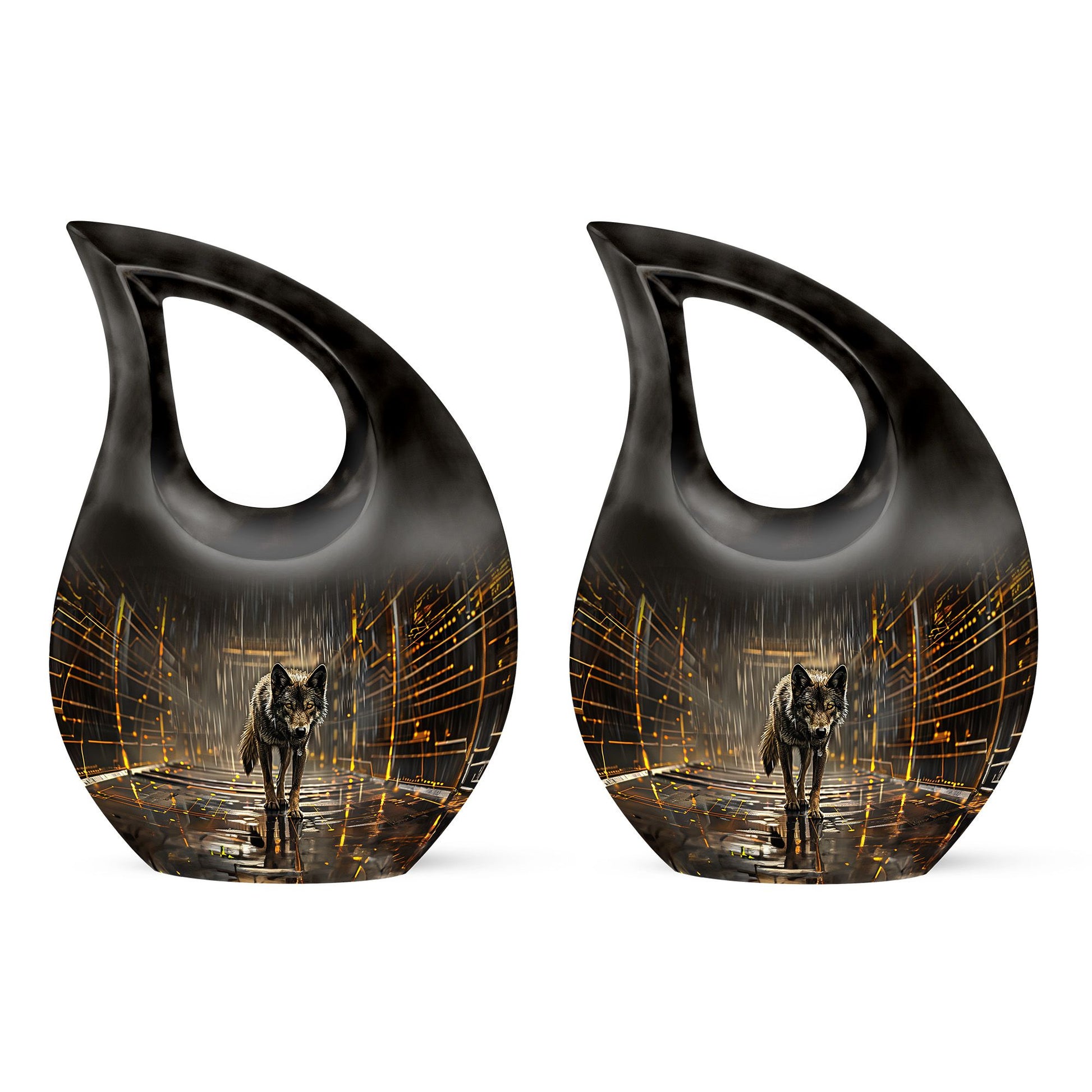 Wolf Urn For Ashes Adult Male Small Funeral, Ashes Memorial Urn