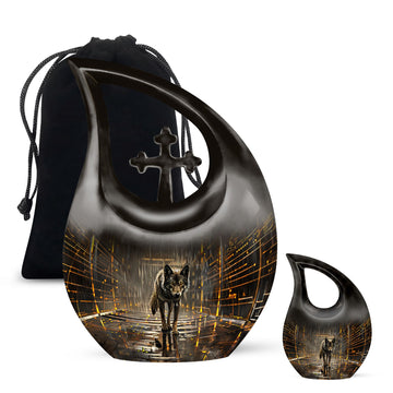 10 inch large Urn with 1 Keepsake 3 Inch Urn