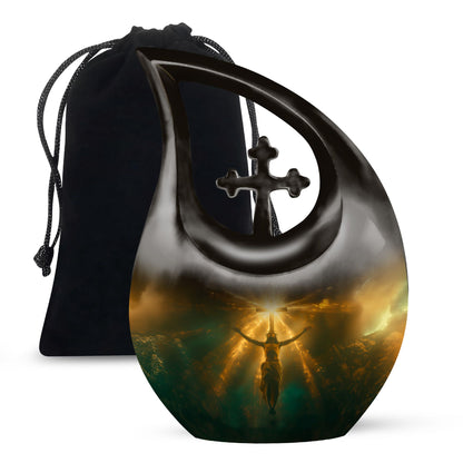Personalized Religious Keepsake Urn for Human Ashes - 10-inch, 200 cu in - Yatskia