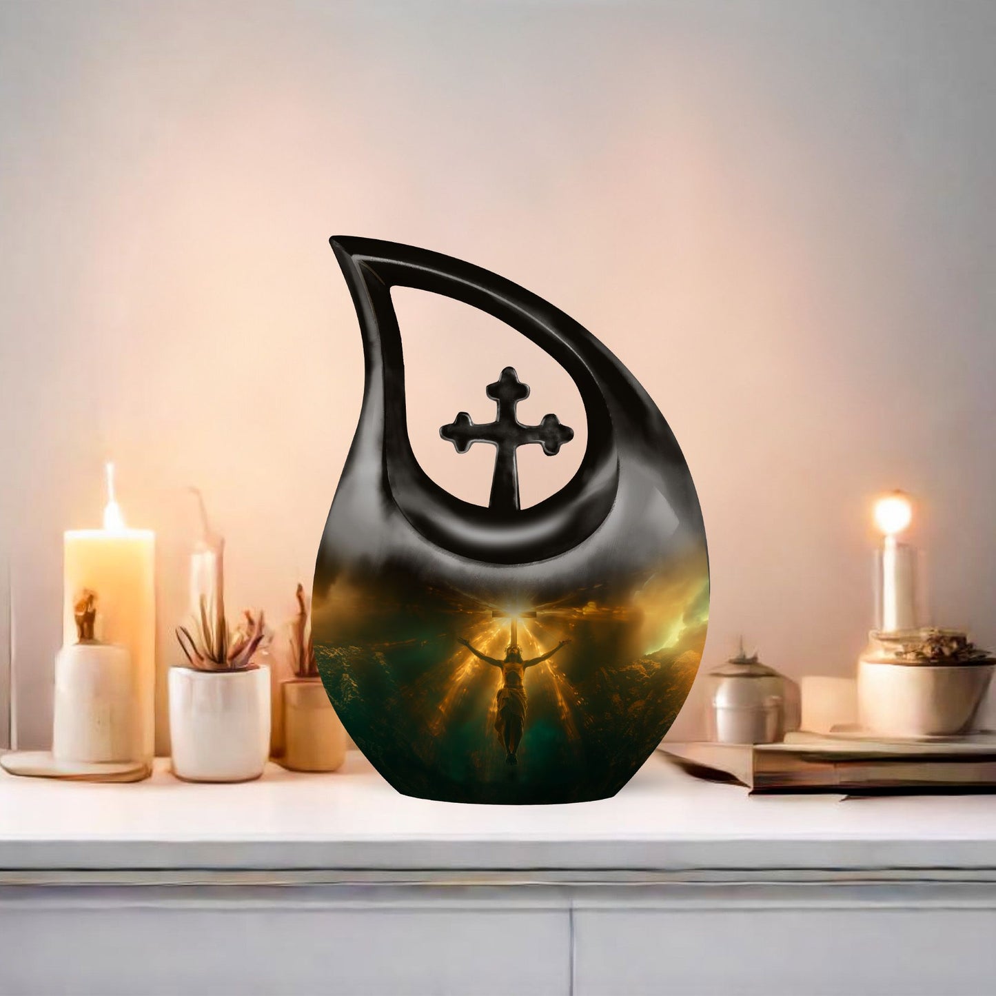10-inch Aluminium Jesus Urn