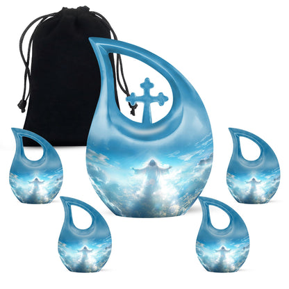 Personalized Religious Keepsake Urn for Human Ashes - 10-inch, 200 cu in - Yatskia