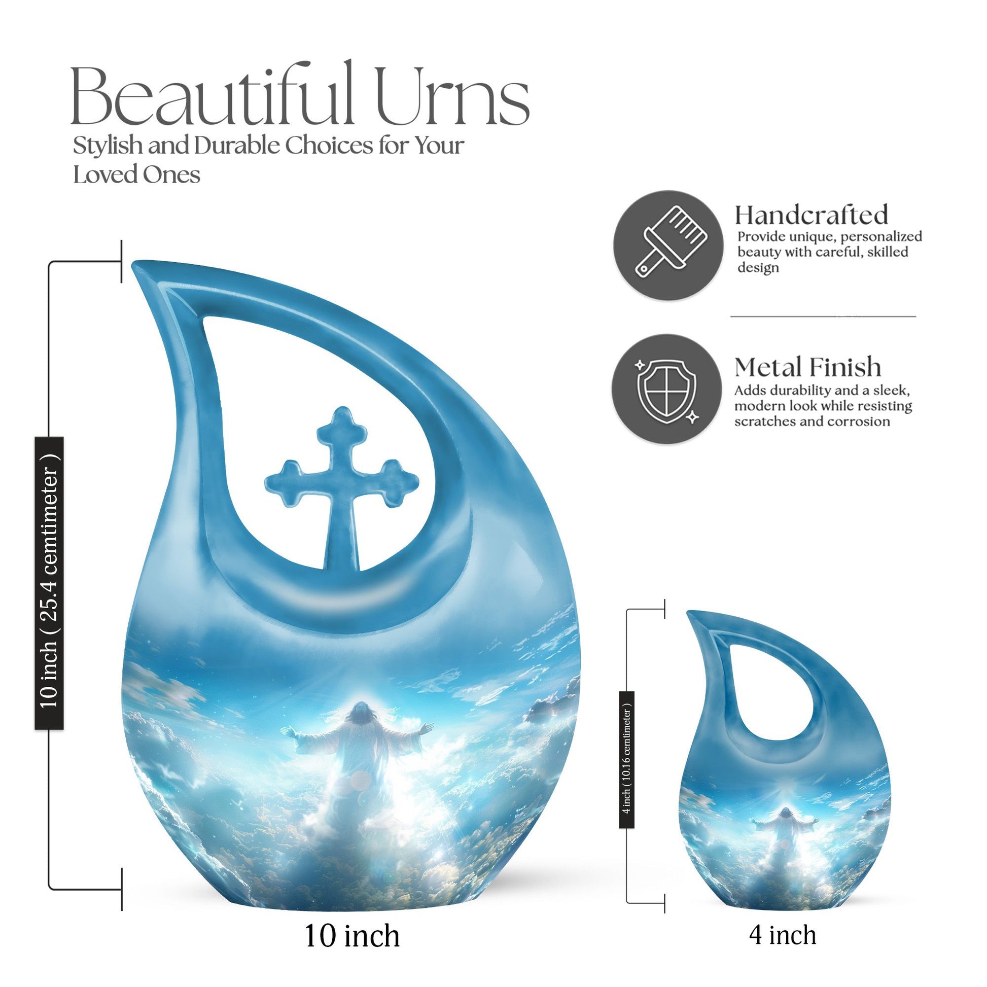 Jesus-themed Cross Drop Memorial Urn