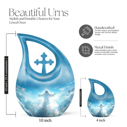 Jesus-themed Cross Drop Memorial Urn