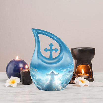 Jesus-themed Cross Drop Memorial Urn