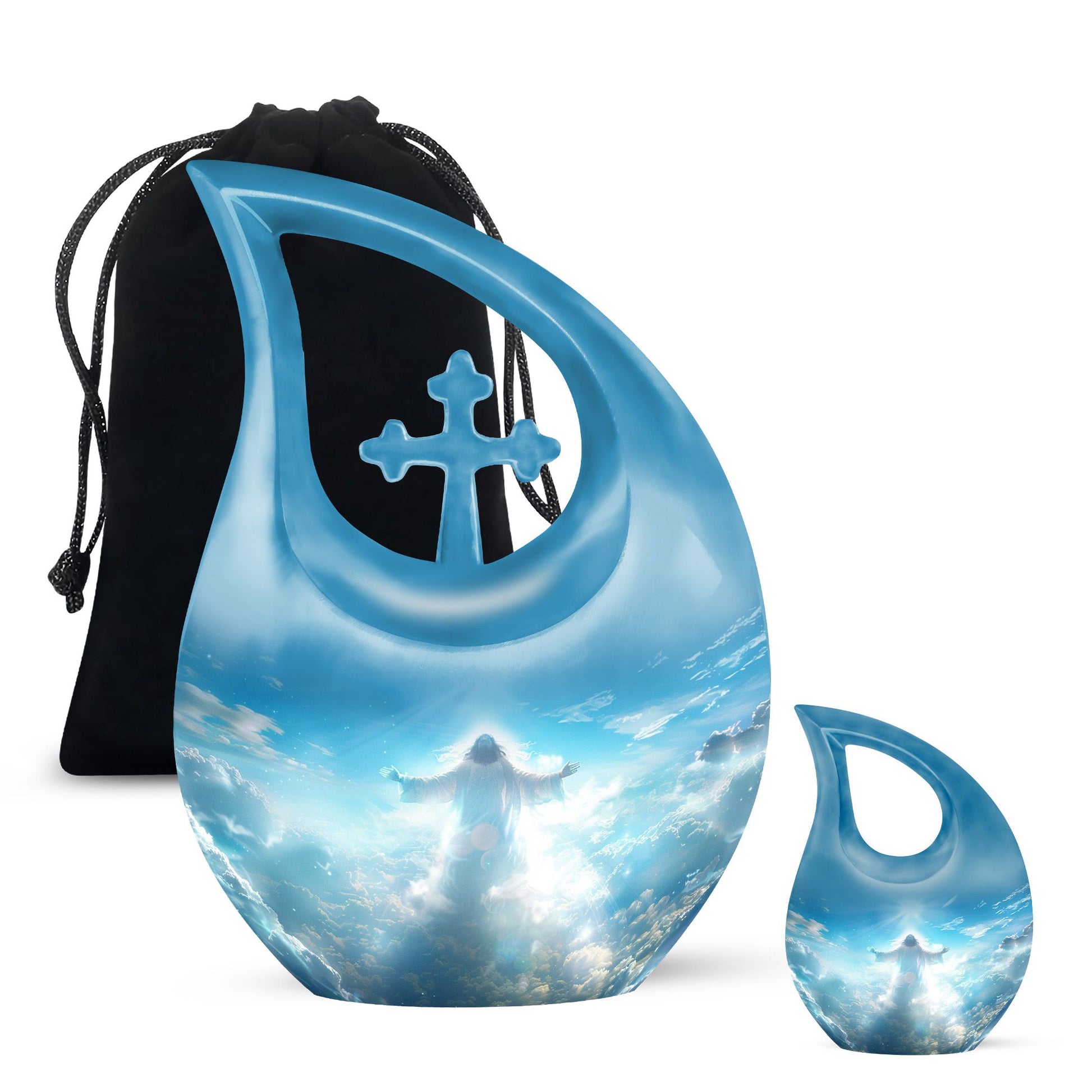 Jesus-themed Cross Drop Memorial Urn