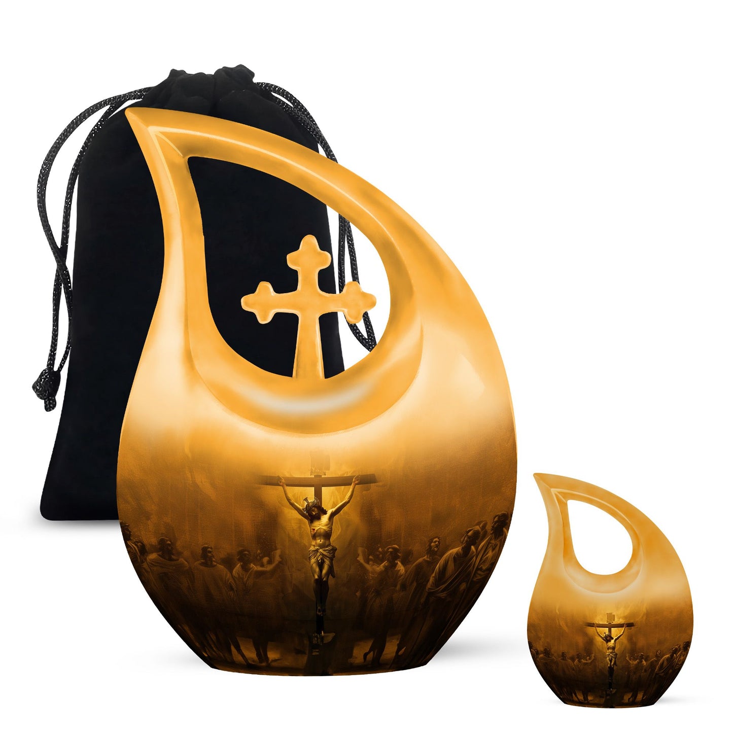 Personalized Religious Cremation Urn for Human Ashes - 10-inch, 200 cu in - Yatskia