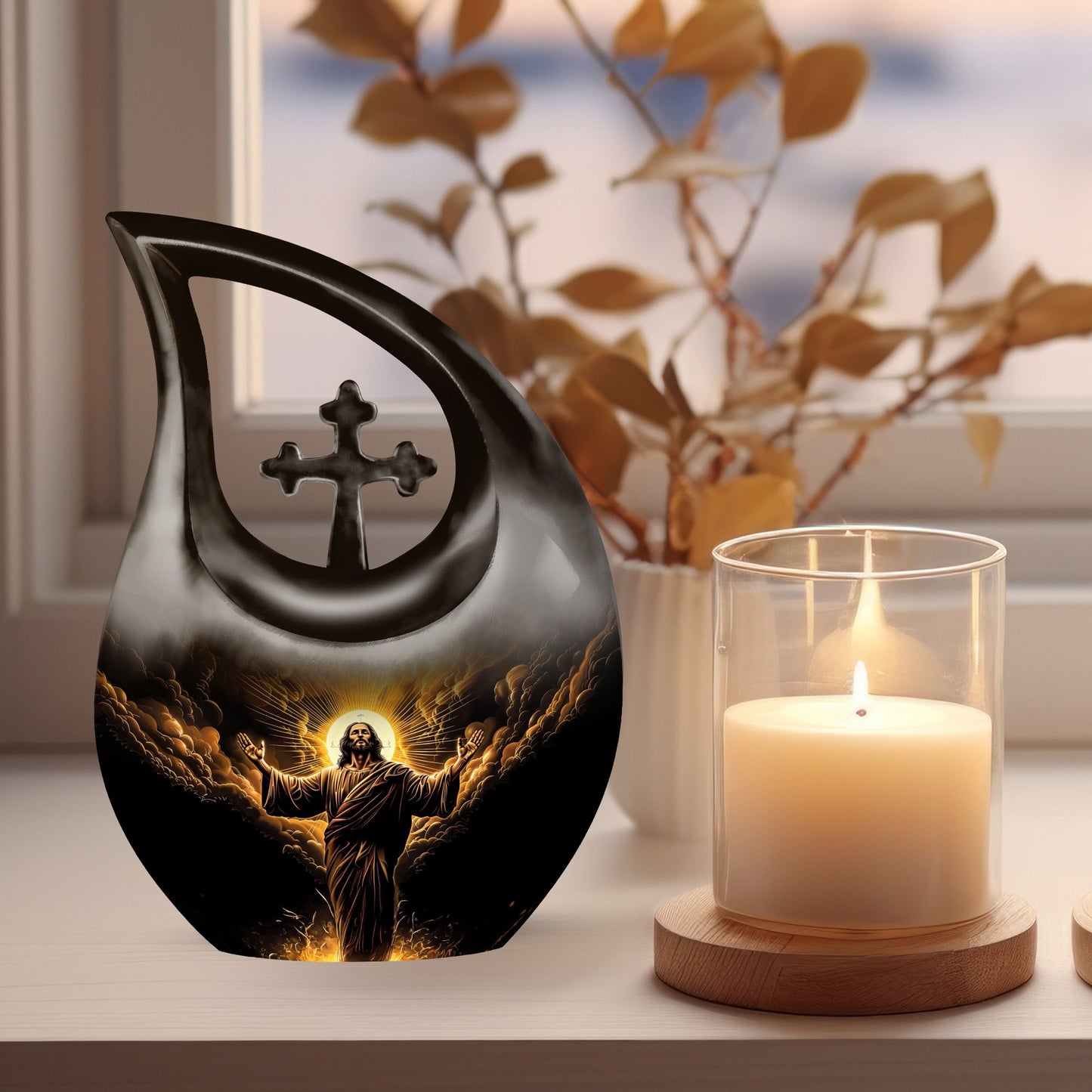 Large 10-inch Jesus Urn