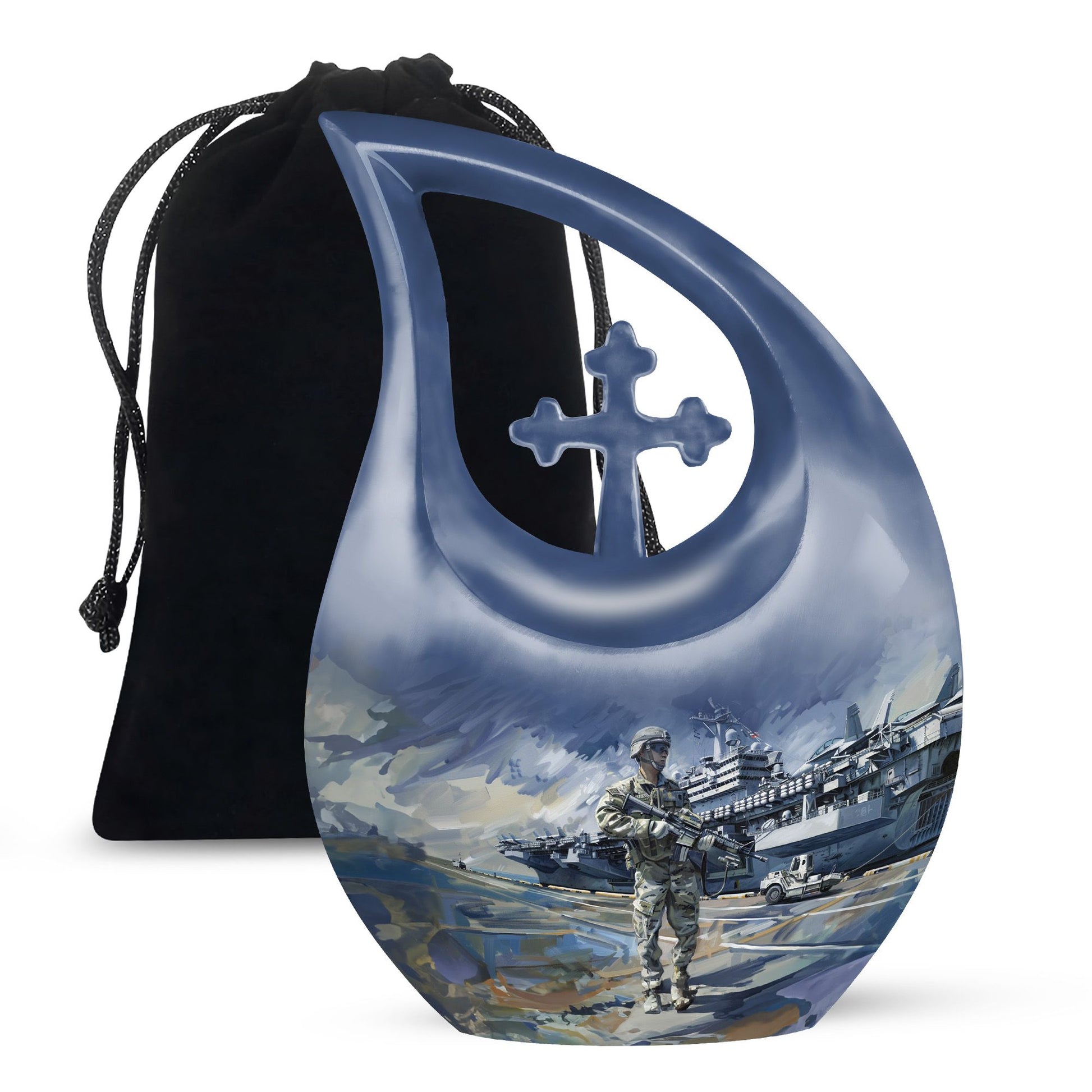 Military Cross Drop Urn for Human Ashes