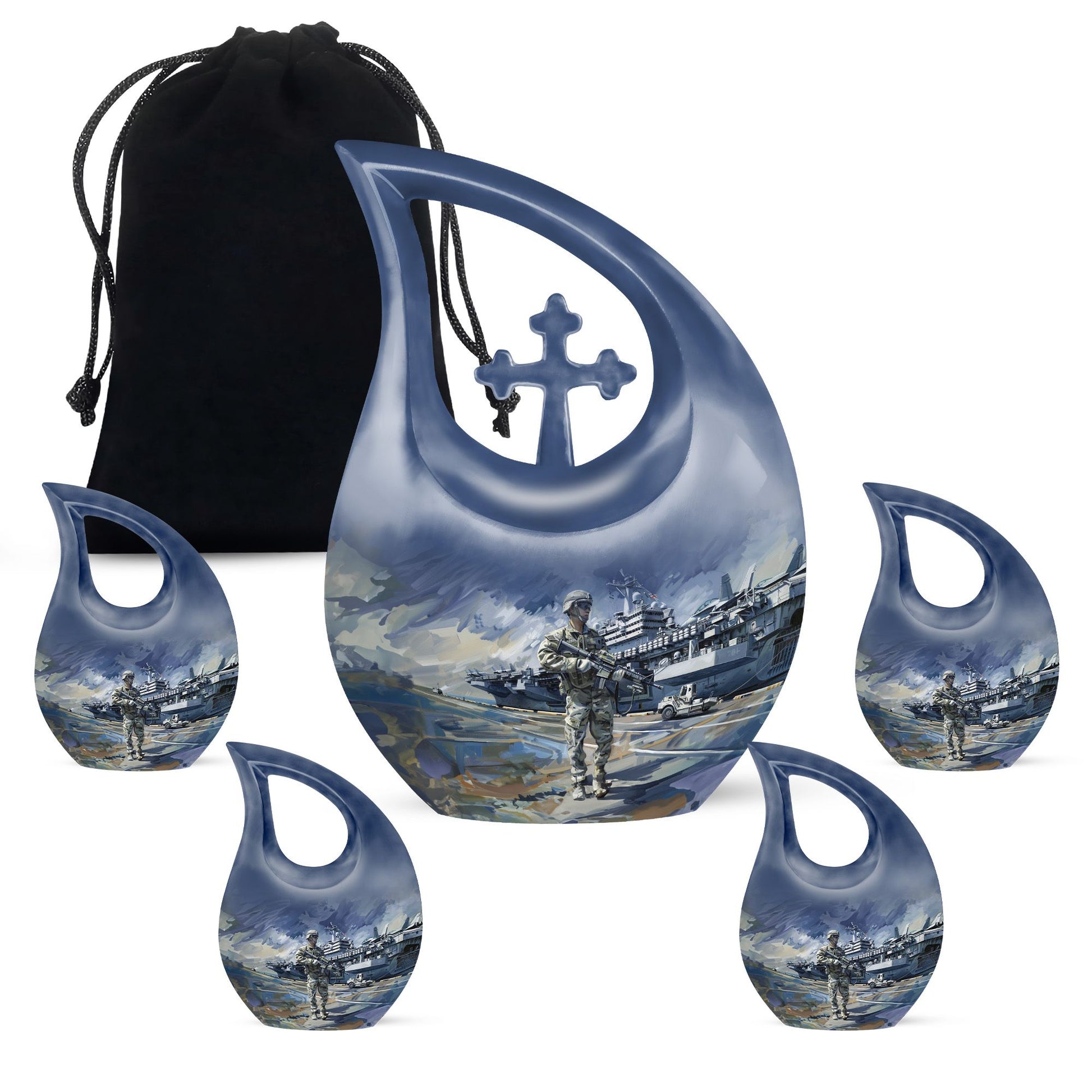 Military Cross Drop Urn for Human Ashes