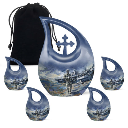 Military Cross Drop Urn for Human Ashes
