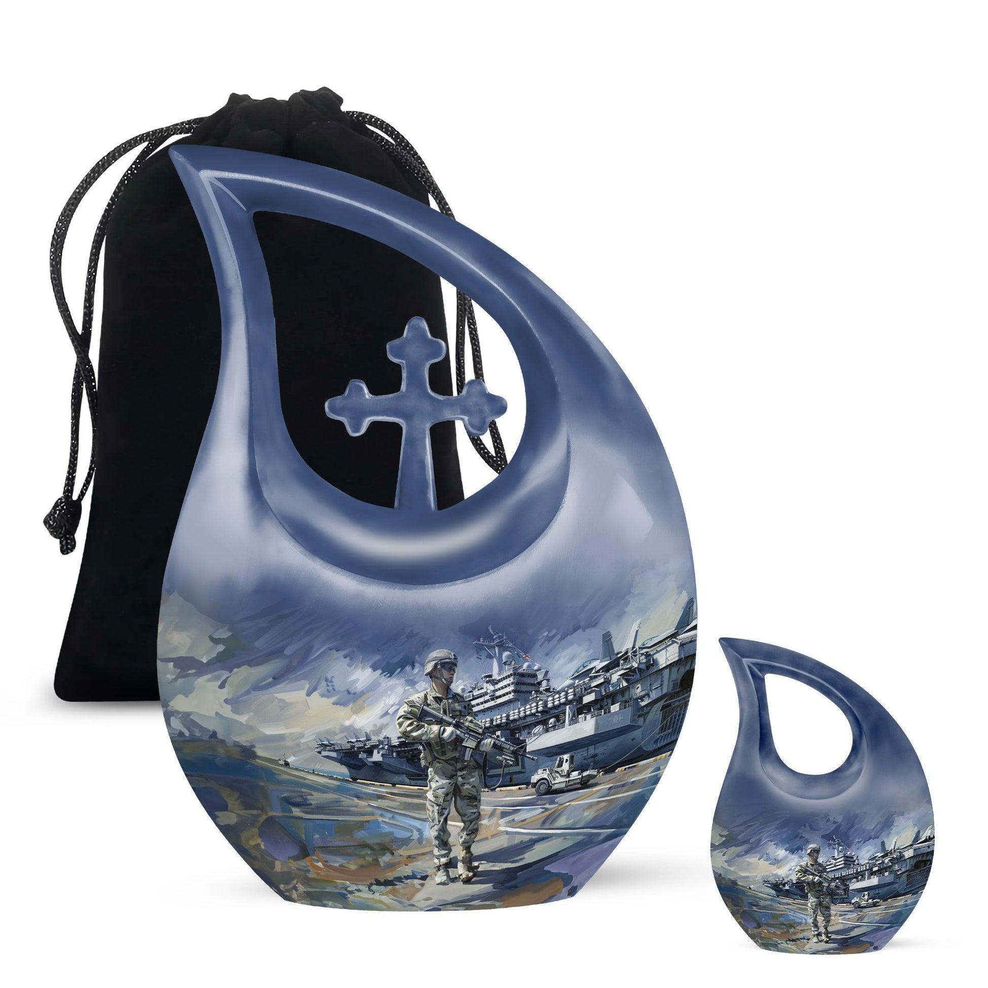 Military Cross Drop Urn for Human Ashes