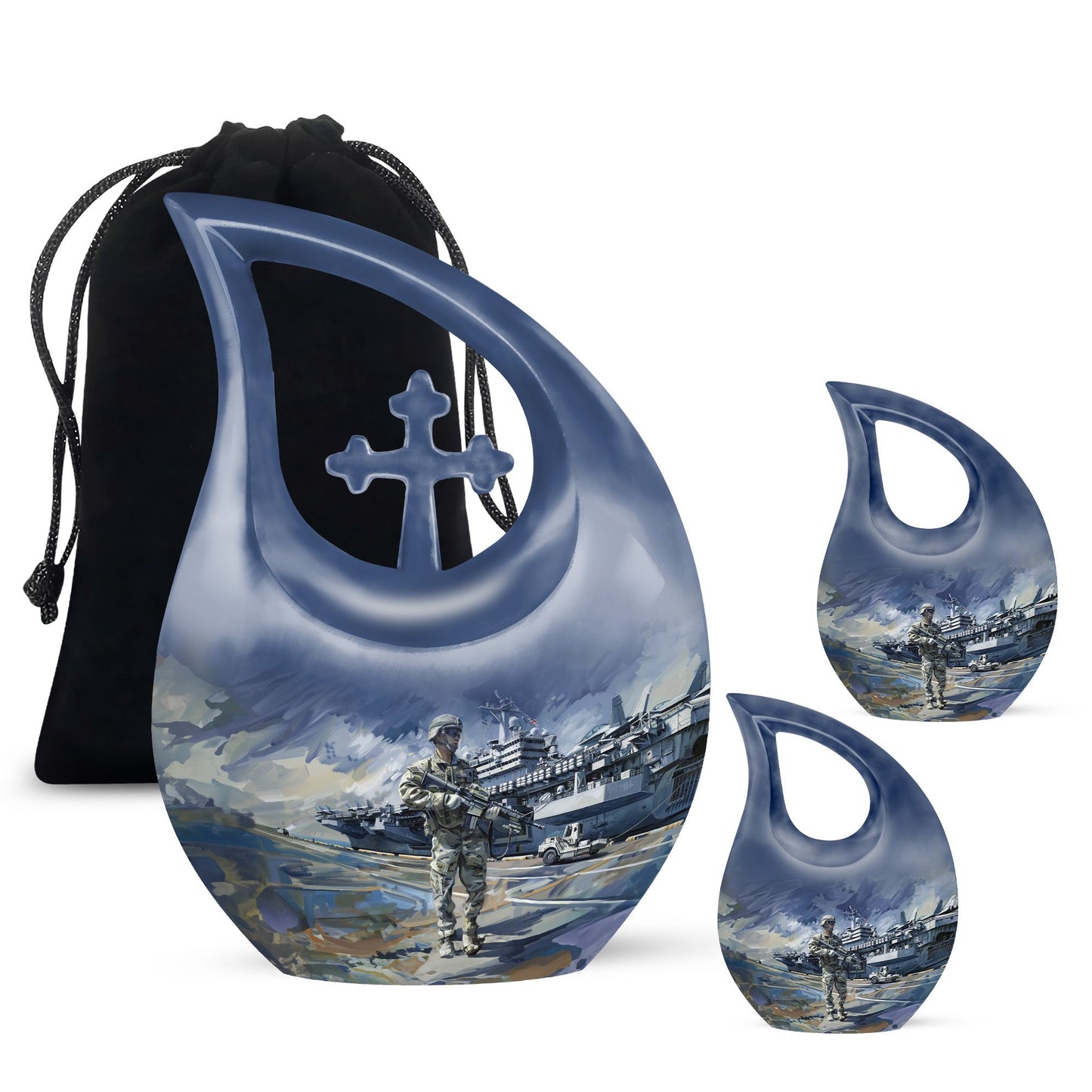 Military Cross Drop Urn for Human Ashes