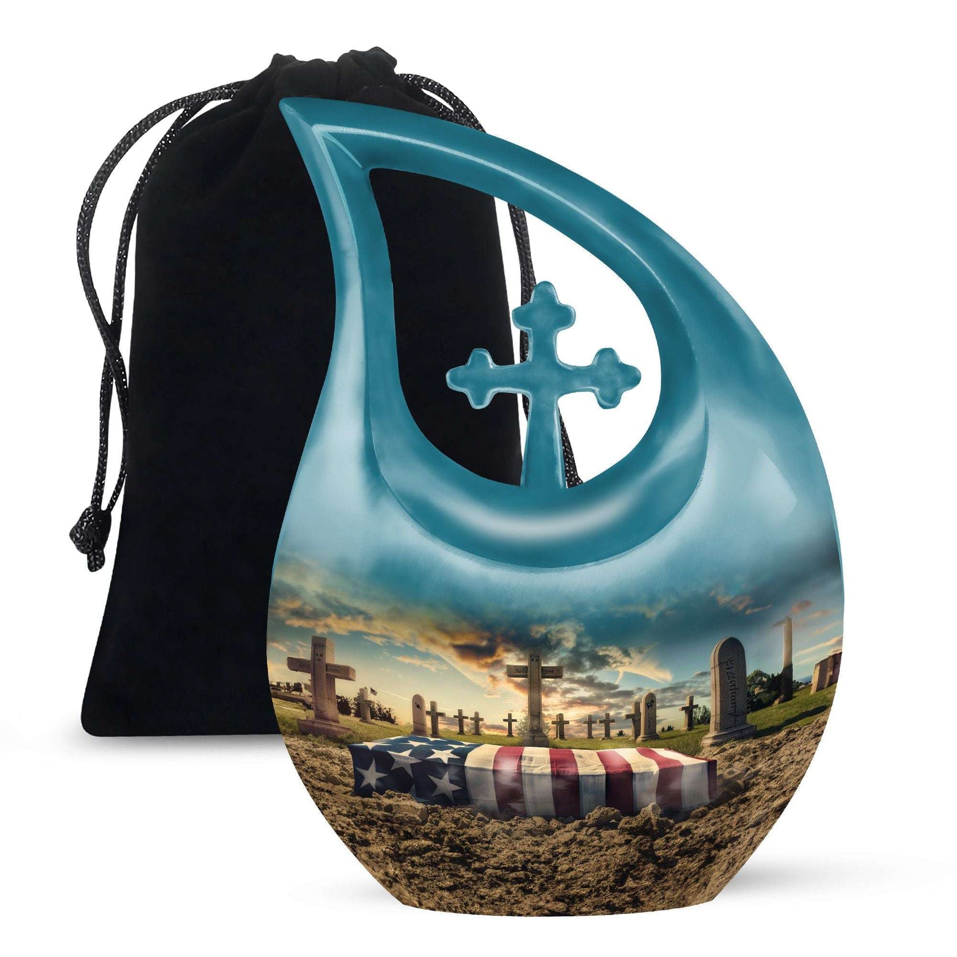 Army Veteran Cremation Urn – Patriotic American Memorial Tribute Urn