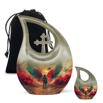 10 inch large Urn with 1 Keepsake 3 Inch Urn