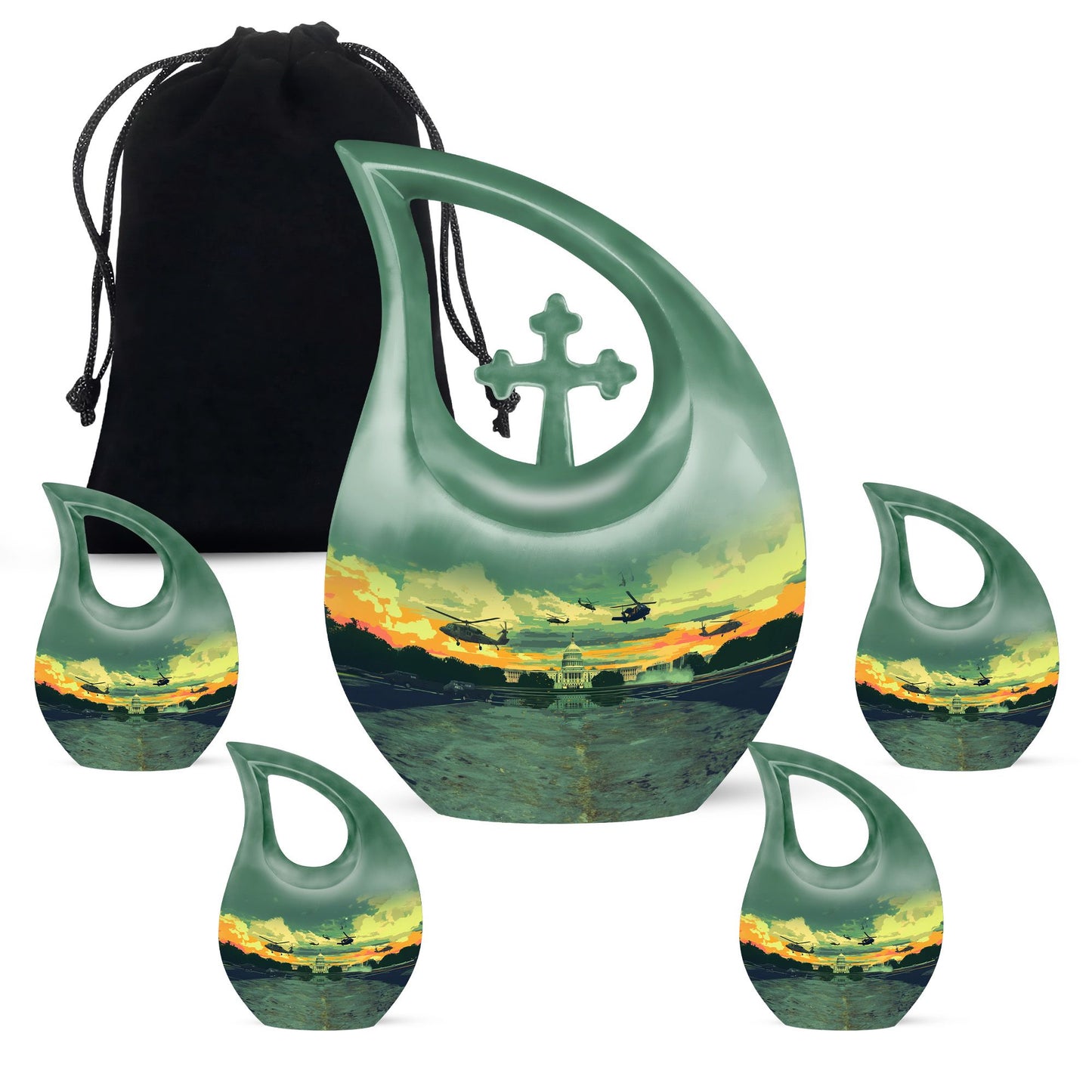 Personalized Military Cremation Urn for Human Ashes - 10-inch, 200 cu in - Yatskia